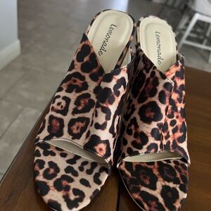 Cheetah Wedges with a clear heel.by Fashion Nova . Brand New